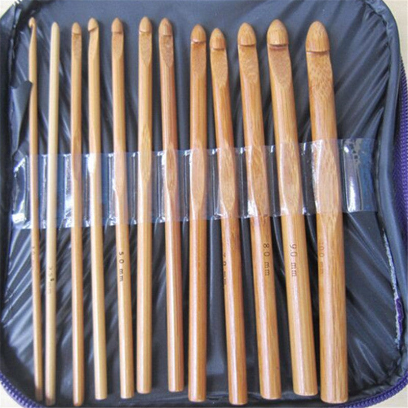 20PCS Lot Bamboo Crochet Hooks Knitting Weave Needles Set