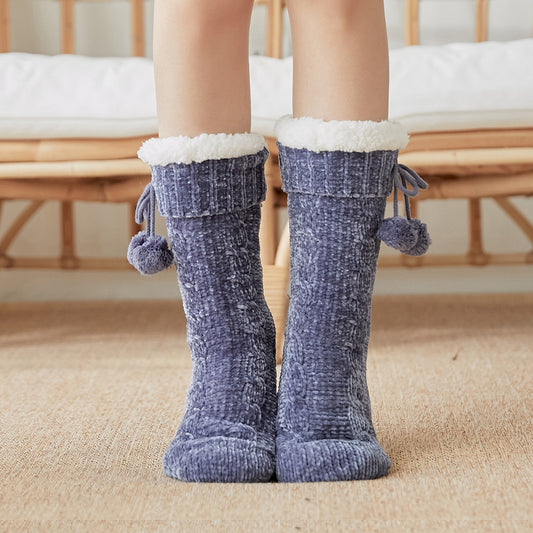 Floor Socks Snow Socks Home Warm With Velvet Leg Warmer Confinement Slippers Socks