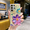 Luxury Rhinestone Oil Painting Flower Phone Case Lens Fine Hole All Inclusive