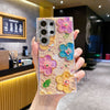 Luxury Rhinestone Oil Painting Flower Phone Case Lens Fine Hole All Inclusive