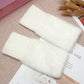 Women's Winter Plush Warm Writing Fingerless Knitted Half Finger Exposed Sleeve Cover Wristband
