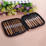20PCS Lot Bamboo Crochet Hooks Knitting Weave Needles Set