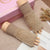 Women's Winter Plush Warm Writing Fingerless Knitted Half Finger Exposed Sleeve Cover Wristband
