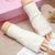 Women's Winter Plush Warm Writing Fingerless Knitted Half Finger Exposed Sleeve Cover Wristband