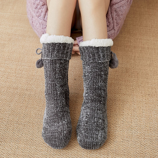 Floor Socks Snow Socks Home Warm With Velvet Leg Warmer Confinement Slippers Socks