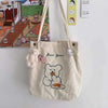 Cute Bear Canvas Bag Corduroy Tote Bag