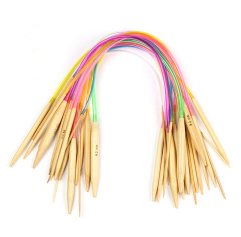 Color Tube Bleached Bamboo Circular Needle Wool Needle 40CM